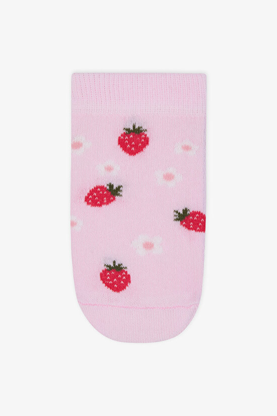 Kız Çocuk Bow Cherry Çok Renkli  3lü Patik Çorap - 4