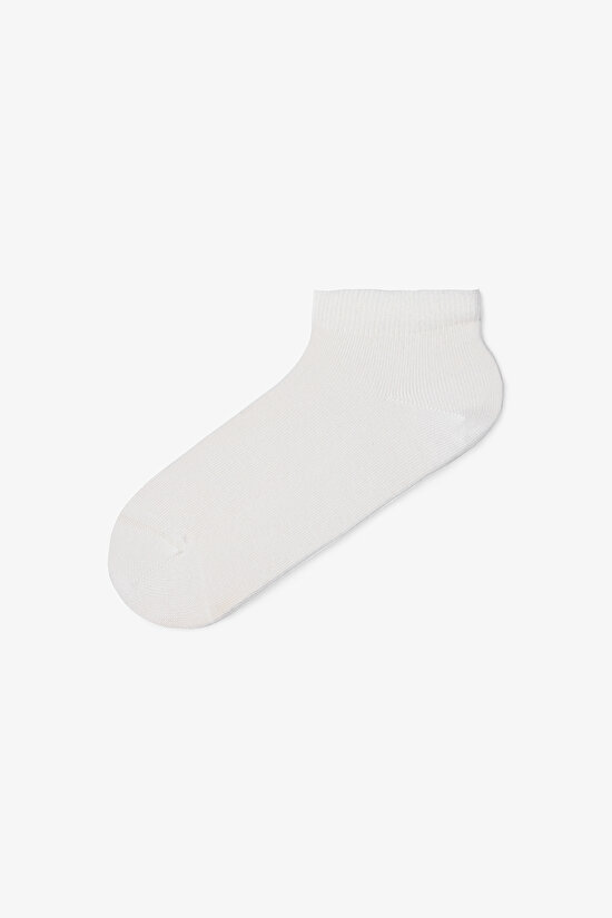 5 Çift Pamuklu Kendinden Desenli ve Çizgili Patik Çorap - 3