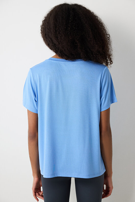 Mavi Bisiklet Yaka Regular Fit Modal Tişört - 5