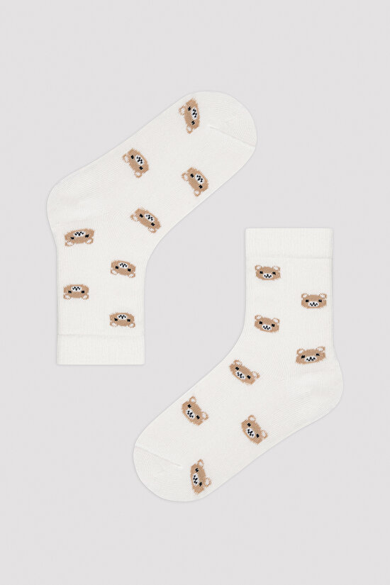 Kız Çocuk Pembe Mini Bear 3lü Çok Renkli Soket Çorap - 2