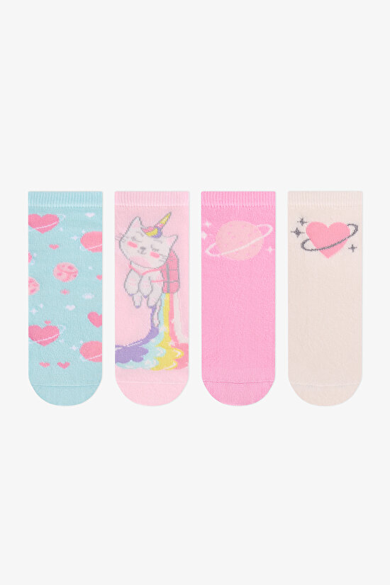 Kız Çocuk Caticorn Galaxy 4lü Soket Çorap - 1