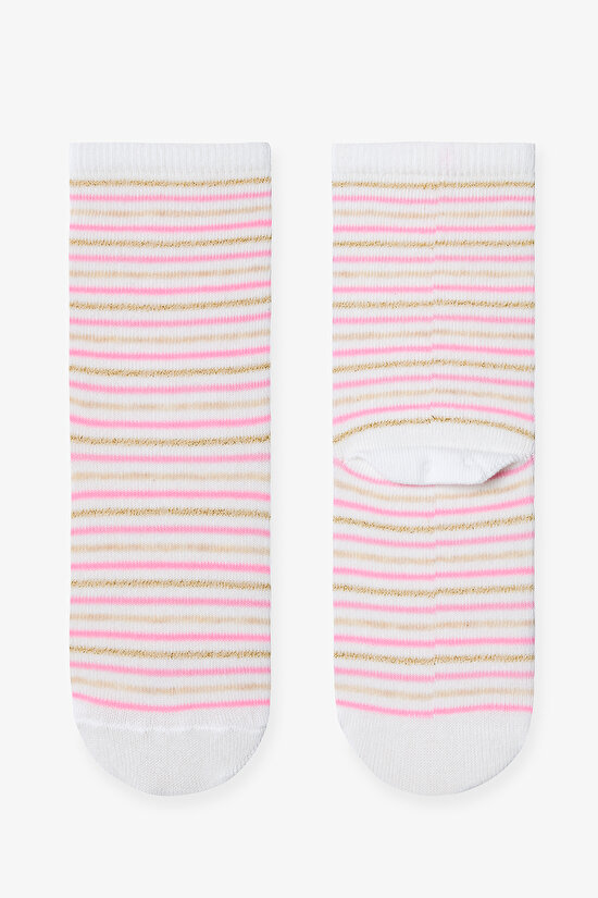 Multicolor Girls Stripe Princess 3-pack Ankle Socks - 3
