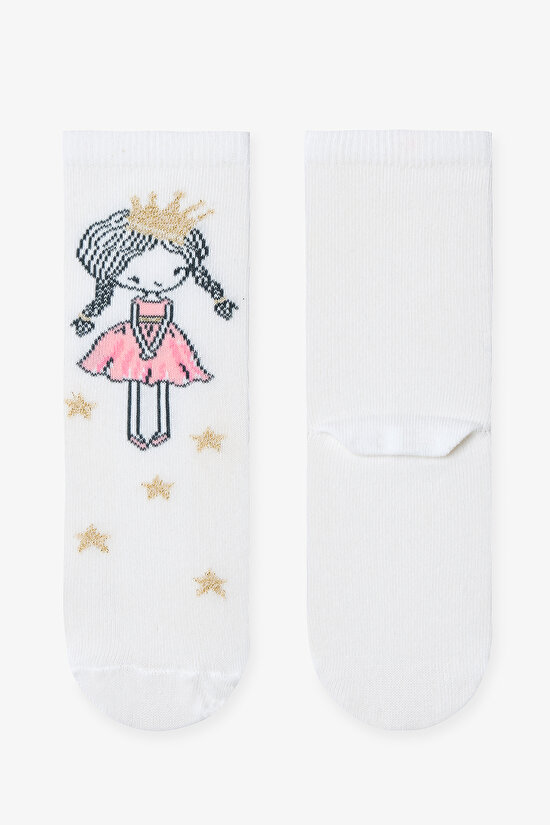 Multicolor Girls Stripe Princess 3-pack Ankle Socks - 5