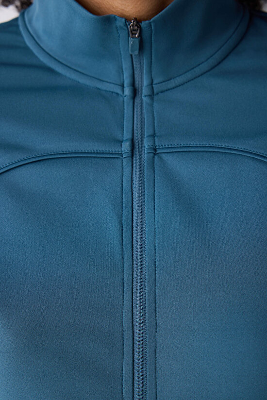 Petrol Renk Parmak Detaylı Koşu Ceketi - 8