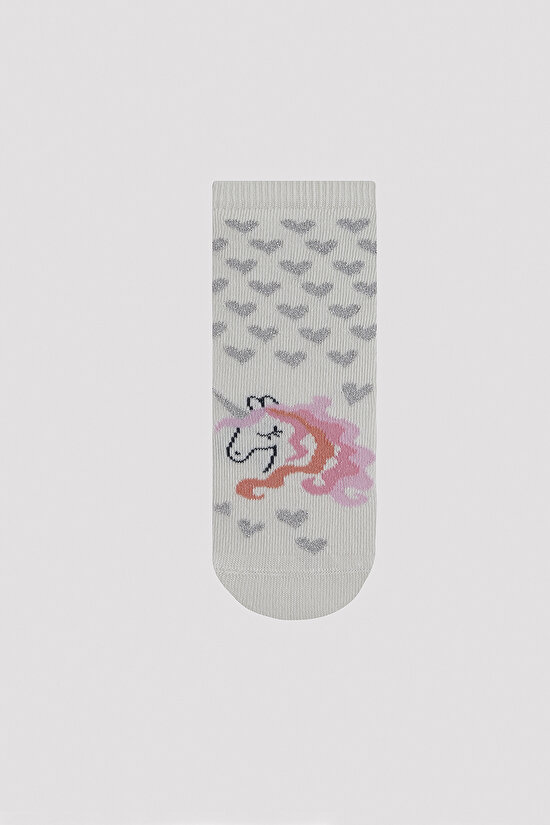Kız Çocuk Parıltı Detaylı Unicorn 4 lü Soket Çorap - 2