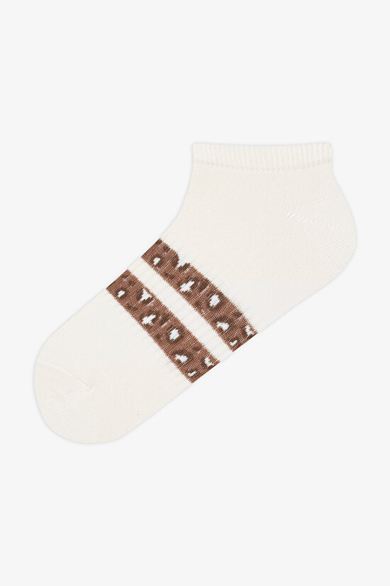 Leopard Line  Beige White 3in1 Liner Socks - 3