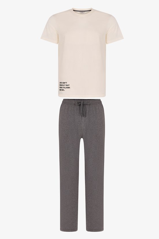 Erkek Text Mode Pantolon Kısa Kollu Pijama Takımı - 1