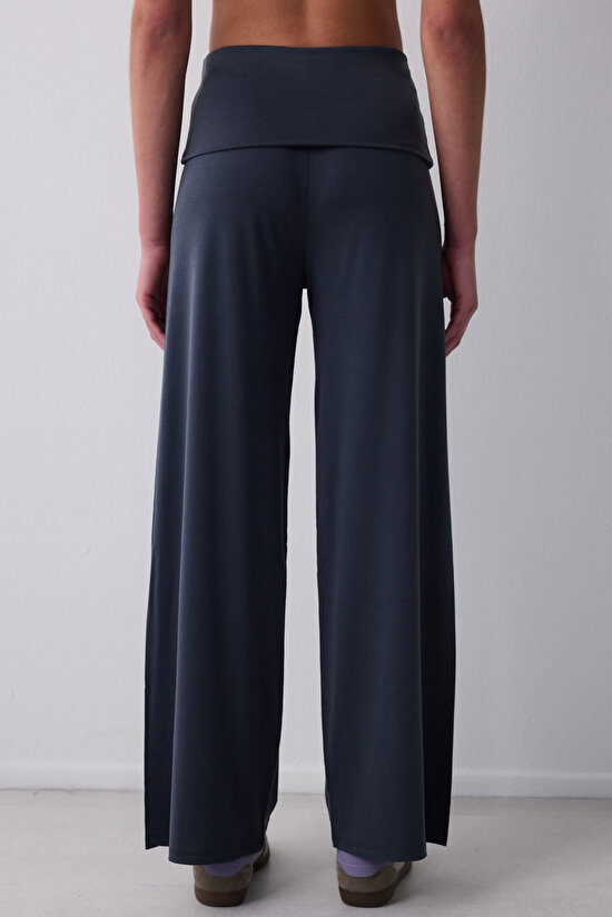 Foldable Waist Wide Leg Pants - 3