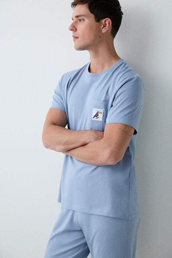 Bird Mavi Pantolon Pijama Takımı Bird Mavi Pantolon Pijama Takımı - 3