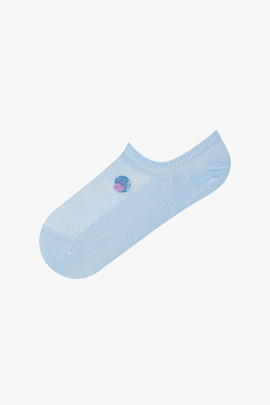 3 Pairs Seamless Toe Seashell Embroidered Sneaker Socks - 3