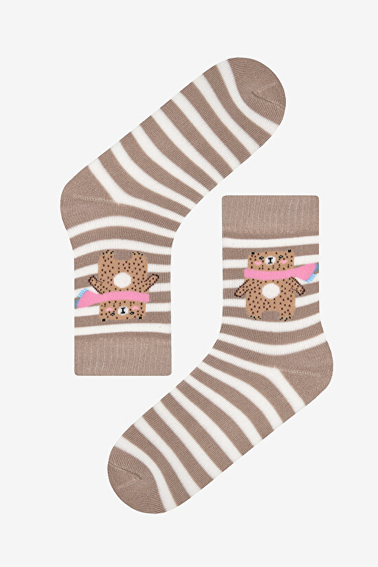 Warm Fluffy Bear 2li Kahve Bej Soket Çorap Warm Fluffy Bear 2li Kahve Bej Soket Çorap - 3