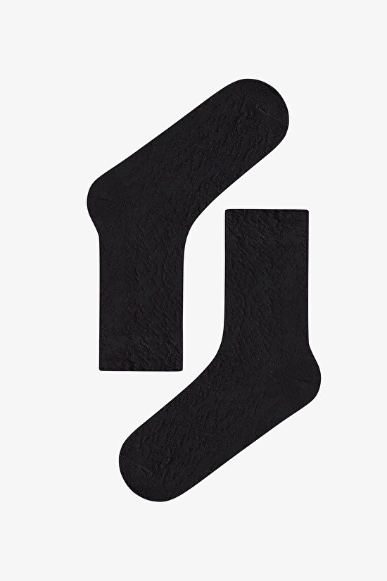 Light Grey Black Elegance Texture Cotton Jacquard 3 Pack Ankle Socks - 3