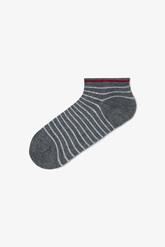 Erkek Grey Line Çizgili 5'li Patik Çorap Erkek Grey Line Çizgili 5'li Patik Çorap - 4