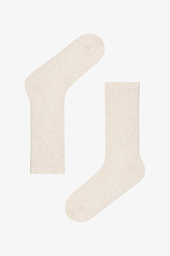 5 Çift Pamuklu Ribli Renkli Soket Çorap - 3
