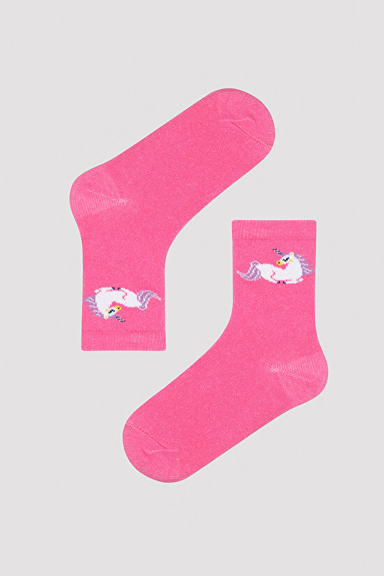 Kız Çocuk Unicorn 3lü Tenis Soket Çorap - 2