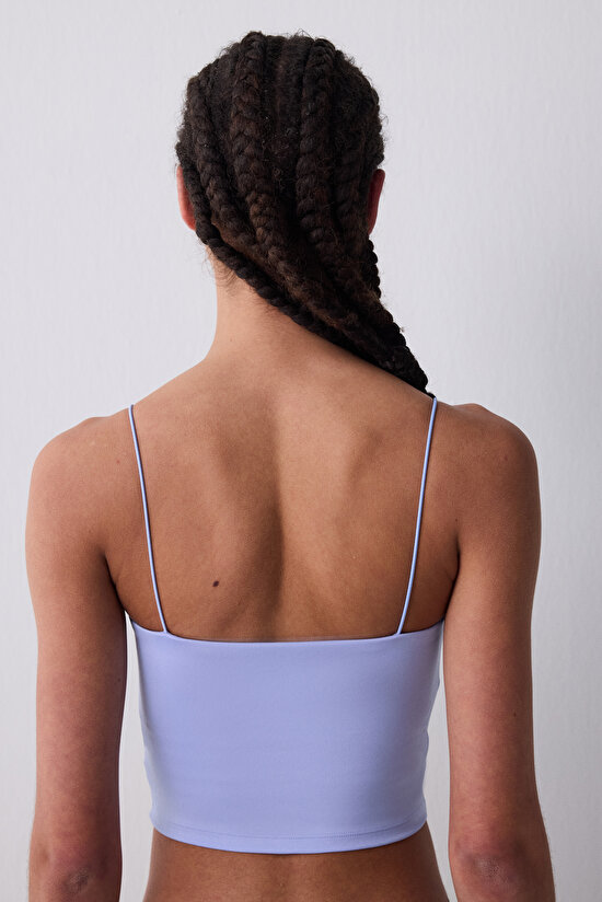 Light Blue Crop Smooth Top - 4