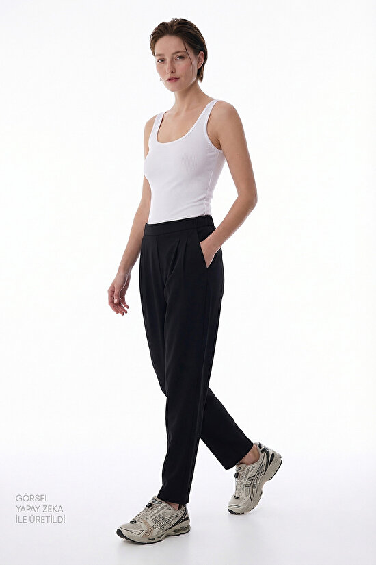 Beyaz Seamless Dikişsiz Kare Yaka Crop Üst - 4