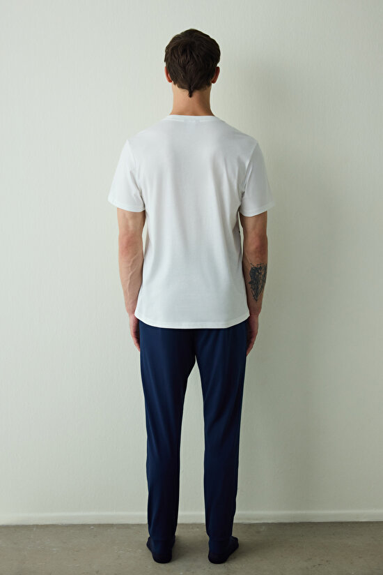 Erkek Tom&Jerry Slogan Baskılı Kısa Kollu Pijama Takımı - 4