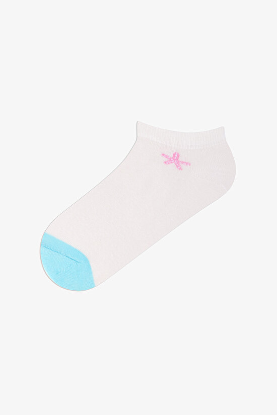 5 Çift Pamuklu Nakışlı Soket Çorap - 5