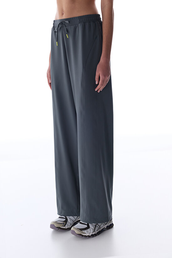 Gray Bonded Parachute Pants - 1