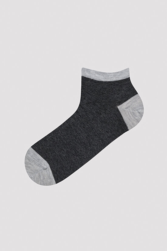 Erkek Basic Colour Block Çok Renkli  5li Patik Çorap - 4