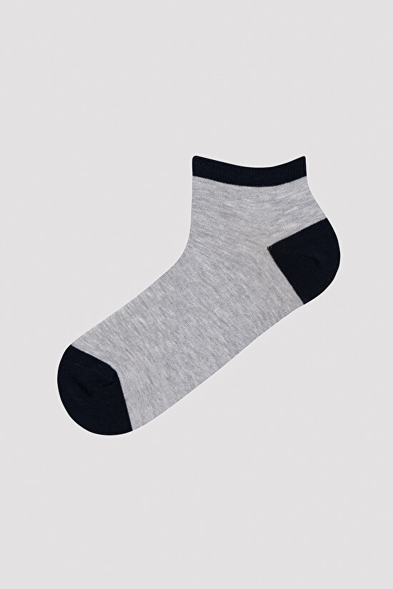 Erkek Basic Colour Block Çok Renkli  5li Patik Çorap - 5