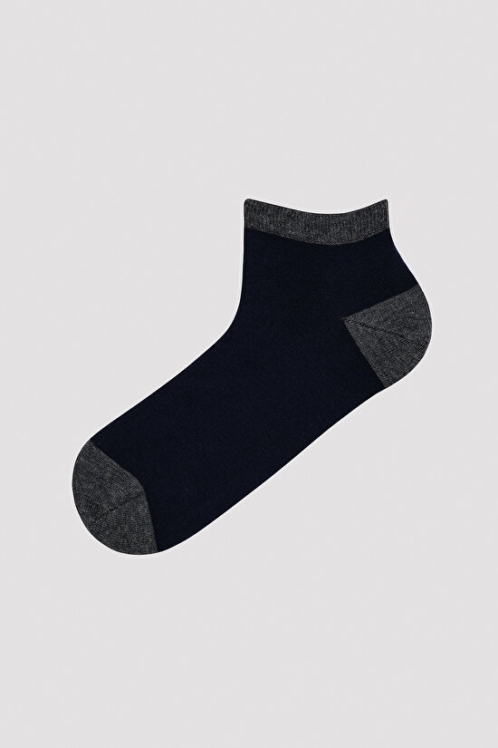 Erkek Basic Colour Block Çok Renkli  5li Patik Çorap - 6
