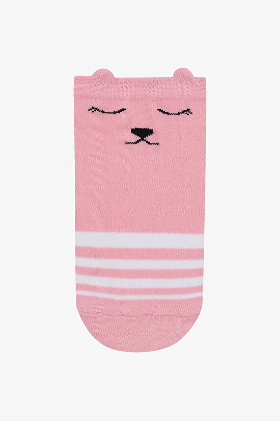 3 Çift Pamuklu Panda Desenli Patik Çorap - 4