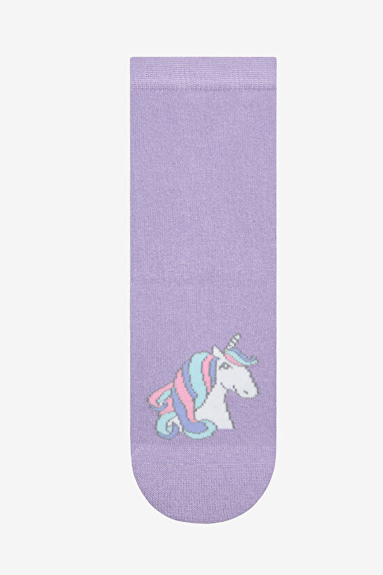 Kız Çocuk Unicorn Çok Renkli 4lü Soket Çorap - 4