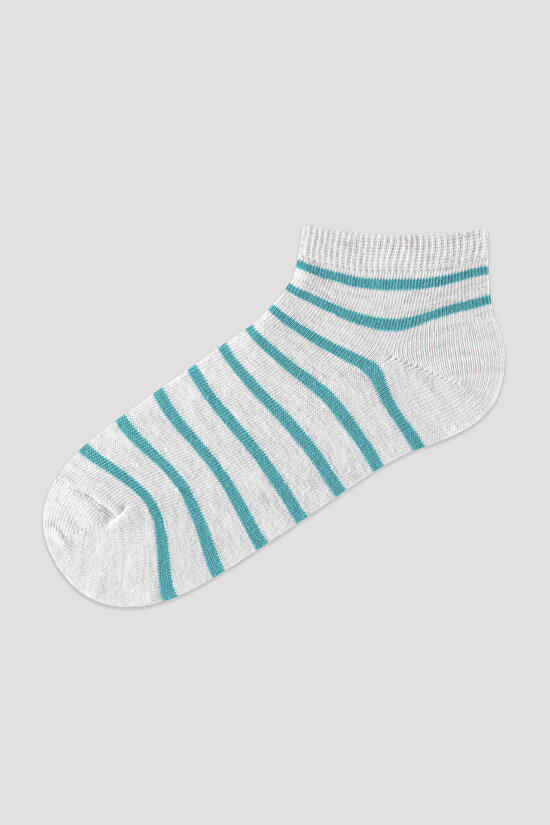 Erkek Çocuk Renkli Şerit Detaylı 4lü Patik Çorap - 4