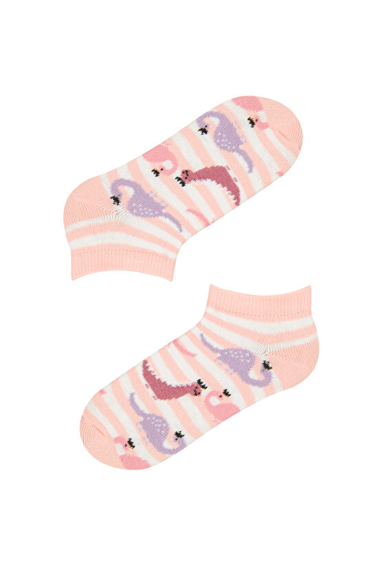 Girls Pink Dino 2in1 Footsies - 3