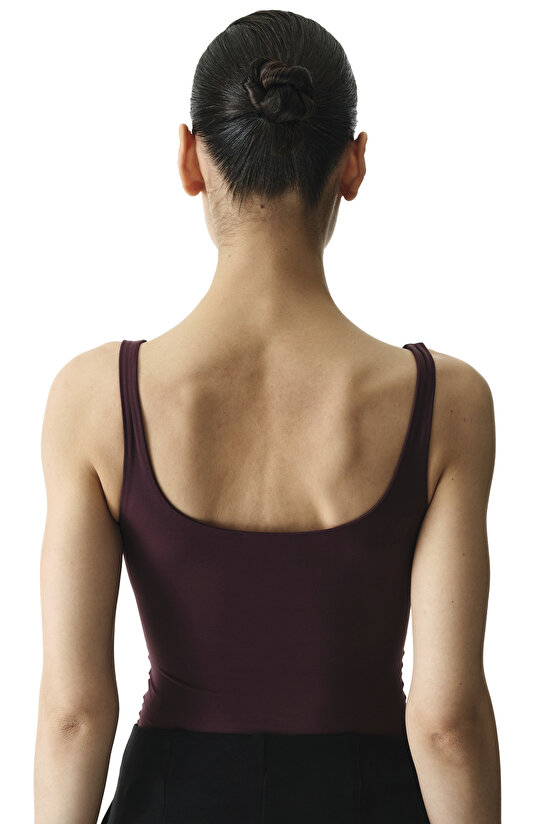 Burgundy Sweetheart Neck Soft Texture Tank Top - 2