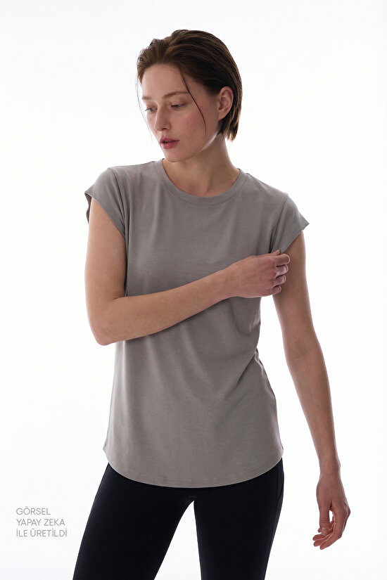 Grey Crew Neck Cotton T-Shirt - 3