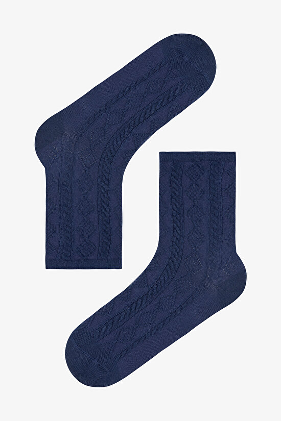 5 Çift Pamuklu Fırfırlı Kendinden Desenli Patik Çorap - 5