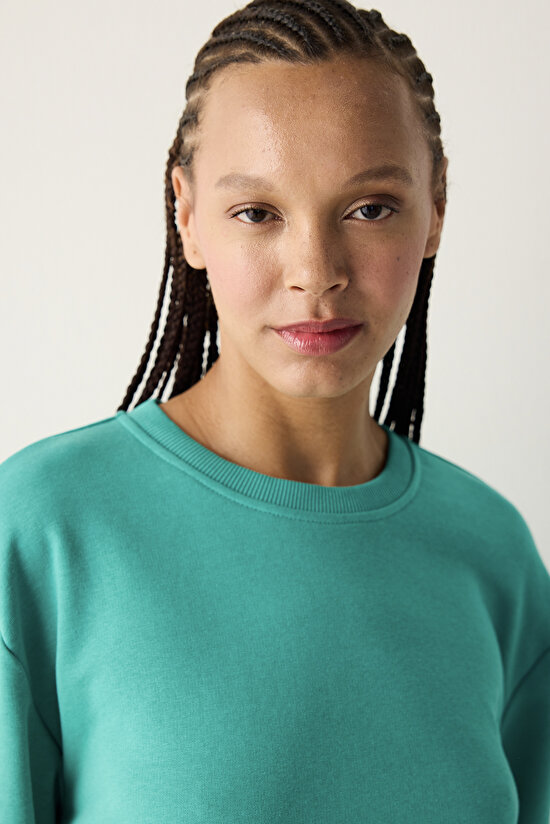 Oversize Active Yeşil Sweatshirt - 3