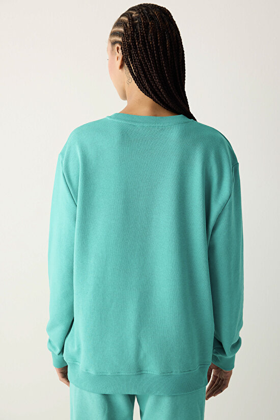 Oversize Active Yeşil Sweatshirt - 5