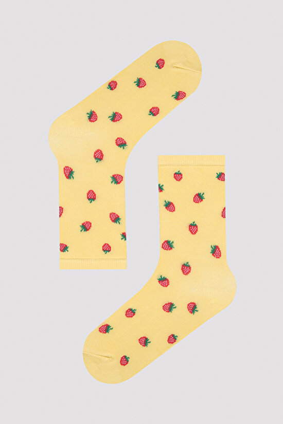 Fruity Sarı 3lü Soket Çorap - 3