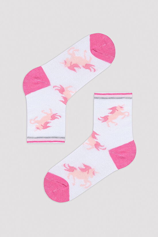 Kız Çocuk Pinky Unicorn 4lü Soket Çorap - 5