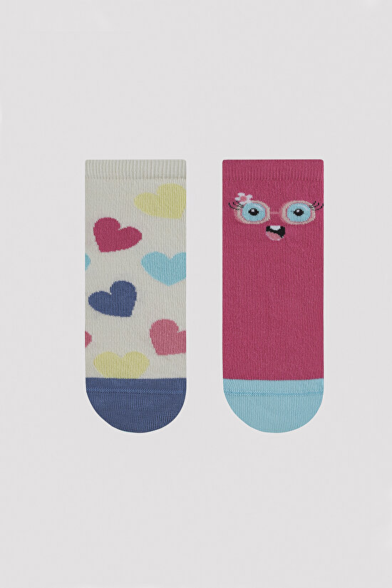 Kız Çocuk Pinky Eyes 2 li Soket Çorap - 1
