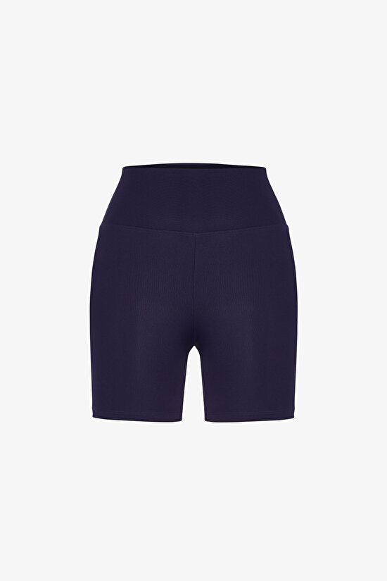 Navy High-Waisted Shorts - 8