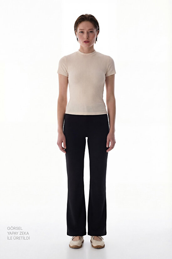 Ekru Yarım Balıkçı Yaka Modal Üst - 3