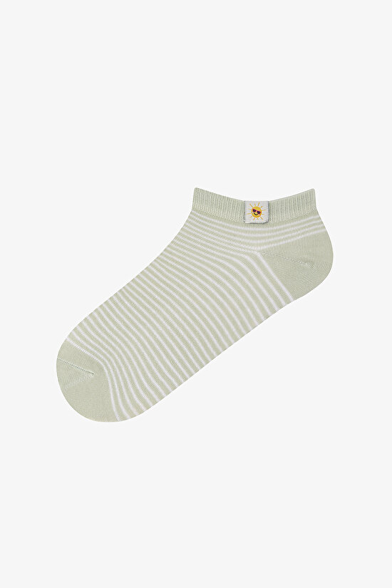 3 Çift Pamuklu  Yaz Temalı Dokuma Etiketli Patik Çorap - 3