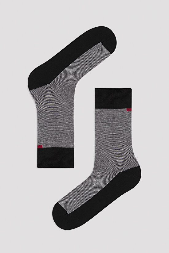 Erkek Classico 5li Siyah-Gri Soket Çorap - 2