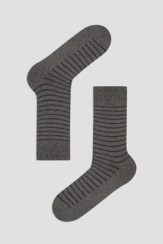 Erkek Classico 5li Siyah-Gri Soket Çorap - 4