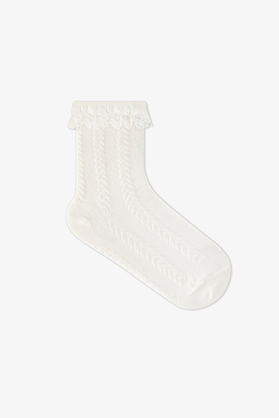 Kız Çocuk Dantelli Soket Çorap - 3
