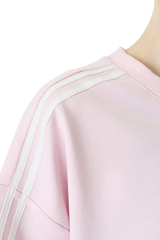 Açık Pembe Kurdele Detaylı V Yaka Oversize Üst - 4