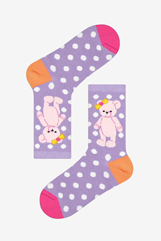 Kız Çocuk Bear Love 3lü Çok Renkli Soket Çorap - 4