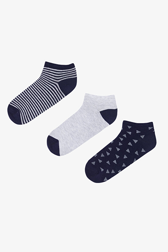 Man Triangle 3in1 Multi Colour Liner Socks - 1