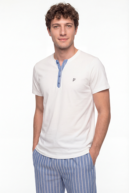 Erkek Renkli Soft Shore Pijama Takımı - 4