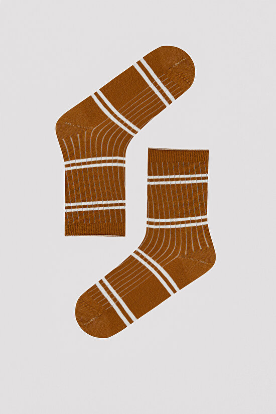 Blok Çizgili 5li Soket Çorap - 4